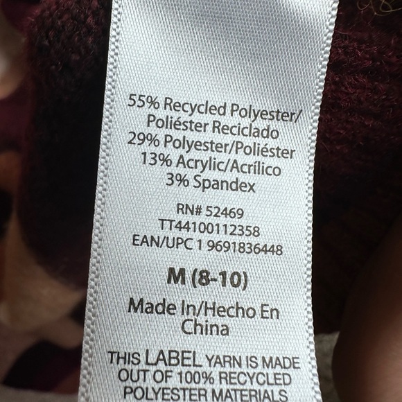 Time and True Women's Medium Red, Rust, Cream Colored Striped Open Cardi… - Picture 6 of 6
